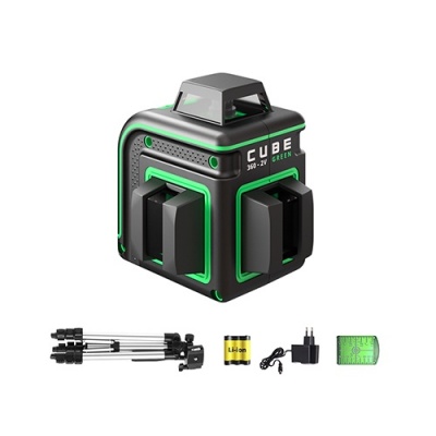 Lāzera nivelieris ADA CUBE 360 2V PROFESIONAL EDITION (zaļš stars)