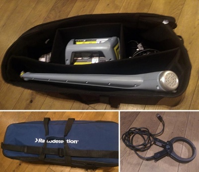 Radiodetection C.A.T4+ kompl. ar Genny4 ģeneratoru, 100mm klemmēm un somu