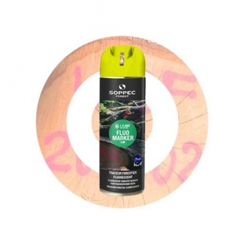 SOPPEC FLUO Marker marķēšanas krāsa kokiem 500ml, dzeltena