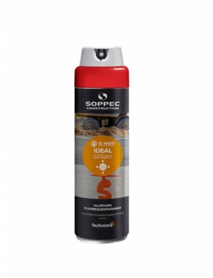 SOPPEC 360° Ideal Spray luminiscējoša krāsa marķēšanai darba vietā 500ml, sarkana