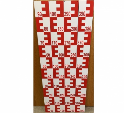 Mērlata ūdens līmeņa noteikšanai sarkana komplekts 4m (0 apakšā)