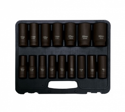 Muciņatslēgu komplekts 1/2" 10-32 mm garas 16 gab. AD-16D