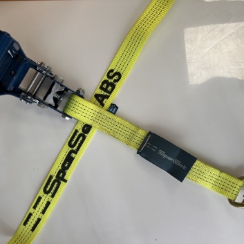 Kravas stiprināšanas siksna ErgoABS ar apgriezto spriegošanas mehānismu (Pull down ratchet system) 4t, 50mm