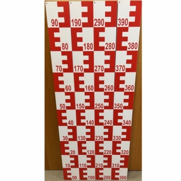 Kompozītmateriāla mērlata ūdens līmeņa noteikšanai sarkana komplekts 4m (0 apakšā)